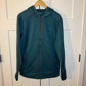The North Face Men's Teal Blue Hoodie Full Zip Sweater Size Large Activewear